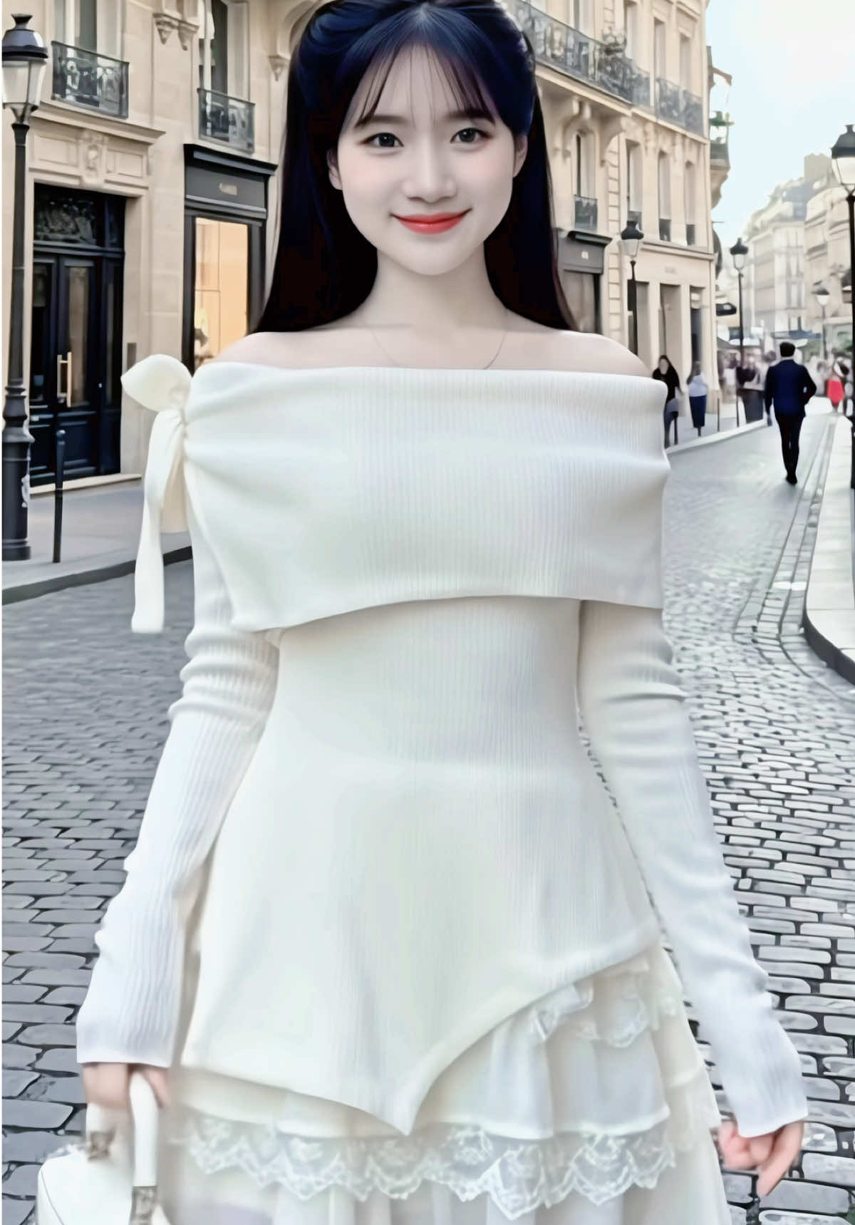 Set Váy 2 Món Gồm Áo Trễ Vai Bo Tăm Bè Vai Tay Dài Chéo Vạt + Chân Váy Đuôi Gân Phối Ren #setvaynu #vaytrevai #aovaynu #thoitrangnu #minhnguyet3799 