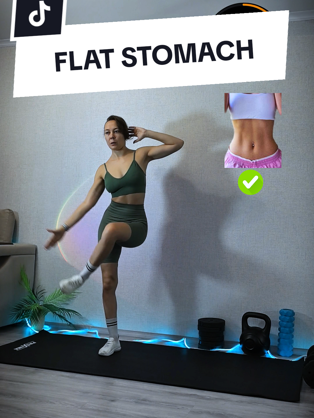 Standing abs workout at home 🔥 6 exercises 20 seconds work 3-6 rounds #Fitness #absworkout #workoutroutine #motivation #flatstomach 