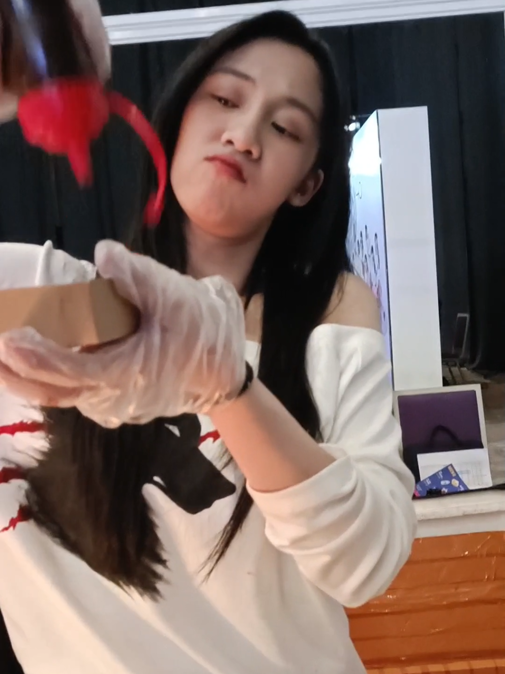 info bakul waffle ini ges, terakhir kali keliatan hari Sabtu kemaren, mau repurchase soale yang jual cantik 😻 #auwiajkt48 #jkt48 #sisterreunionjkt48akb48 