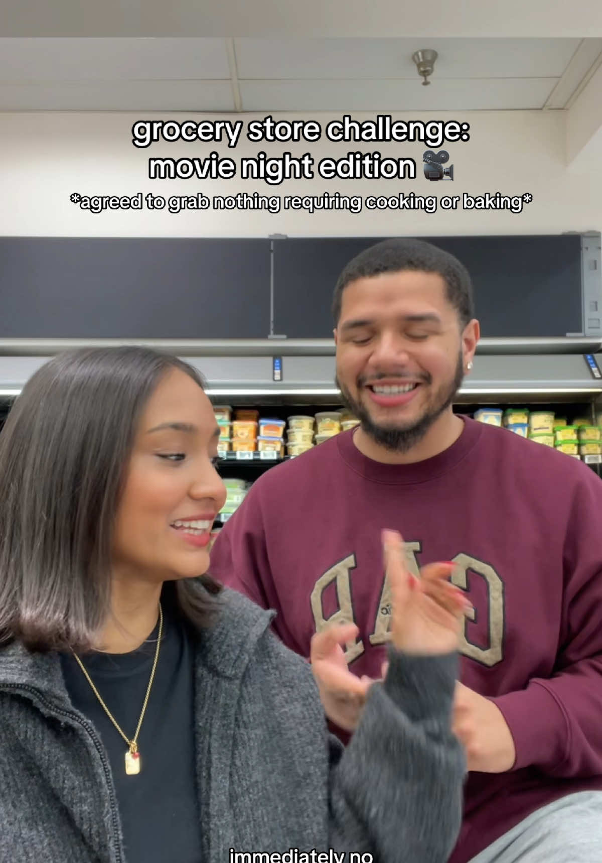 Couple grocery store challenge - Movie night edition! 😂🎥 #movienight #coupleschallenge #grocerystorechallenge #Relationship 