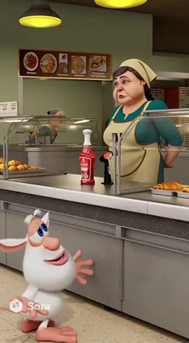 Буба в Столовой 🍔 #Sora #Нейросеть #Буба #Booba #Buba 