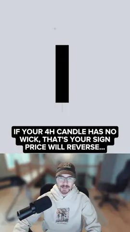 If your 4H candle has no wick, that’s your sign price will reverse…