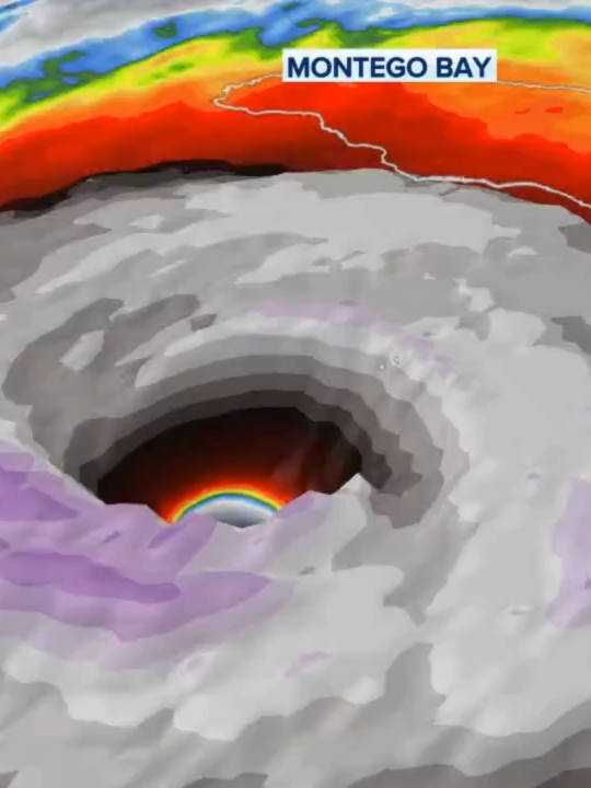 🌀HURRICANE HQ: This 3D satellite image shows how impressive and monstrous Hurricane Melissa looks over the warm waters of the Caribbean as the Category 5 hurricane continues to intensify.