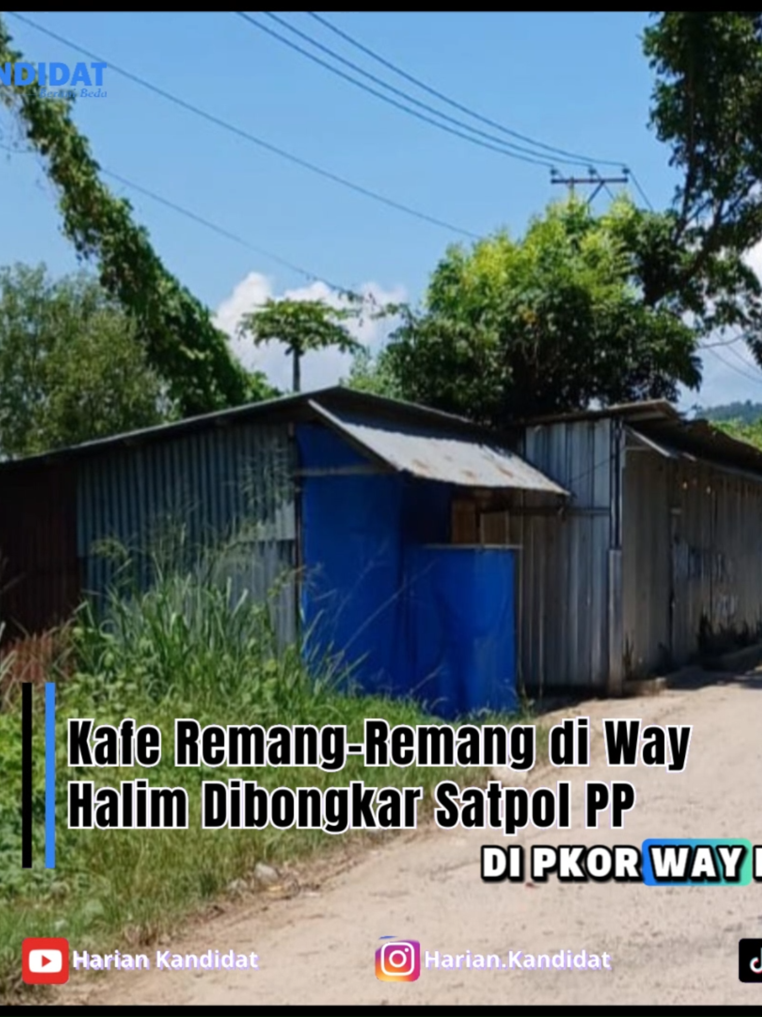 HARIANKANDIDAT.CO.ID - Dua kafe remang-remang di kawasan Way Halim, Kota Bandar Lampung, dibongkar petugas Satuan Polisi Pamong Praja (Satpol PP) setelah sebelumnya mendapat dua kali surat teguran namun tetap nekat beroperasi. Pembongkaran dilakukan sebagai langkah tegas Pemerintah Kota Bandar Lampung terhadap tempat hiburan malam yang diduga melanggar izin dan menimbulkan keresahan warga. Berdasarkan pantauan Harian Kandidat di lapangan, petugas Satpol Pp bersama aparat kecamatan menurunkan sejumlah bangunan semi permanen yang digunakan sebagai tempat usaha hiburan malam. Sebagian pemilik kafe terlihat sudah lebih dahulu mengangkut perabotan seperti sofa, kursi, dan perlengkapan lainnya sebelum pembongkaran dilakukan. Saat dikonfirmasi, Kepala Satpol PP Kota Bandar Lampung belum memberikan keterangan resmi terkait pembongkaran tersebut. Namun, sejumlah warga menyebutkan bahwa tindakan ini merupakan contoh (sample) bagi pemilik tempat serupa yang masih beroperasi meski sudah mendapat peringatan. 