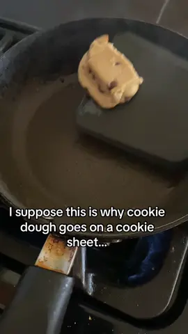 I just wanted a cookie but I suppose frying cookie dough in an egg pan is just not the way to go 😭  #fyp #cookie #cookiedough #cookingacookie #oops 