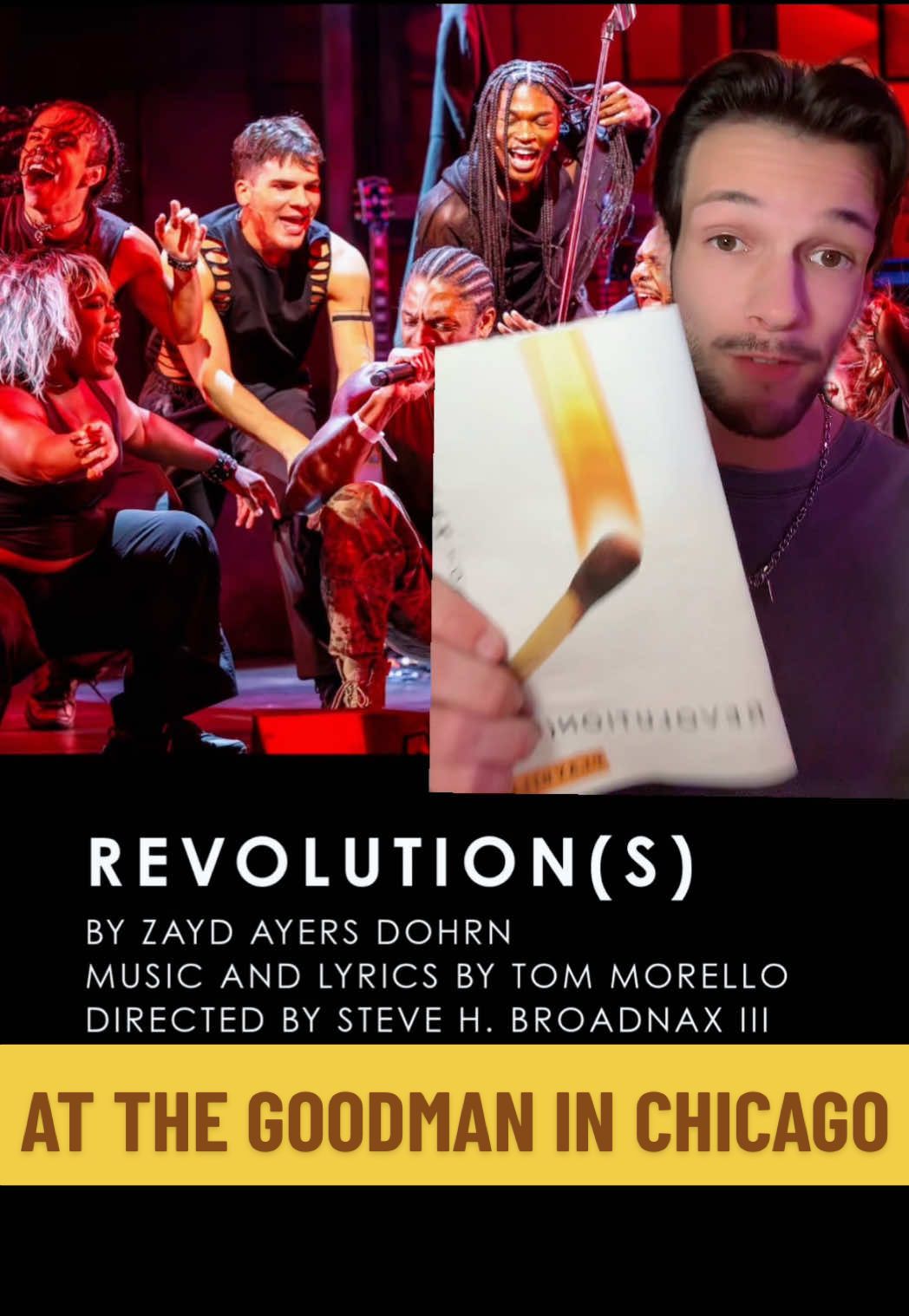 Surprise❗️Chicago’s Goodman has produced yet another cutting edge piece of theater! REVOLUTION(S) was an amazing experience. Don’t miss it. #newmusical #tommorello #rageagainstthemachine #chicagotheatre #musicaldealer @Goodman Theatre 