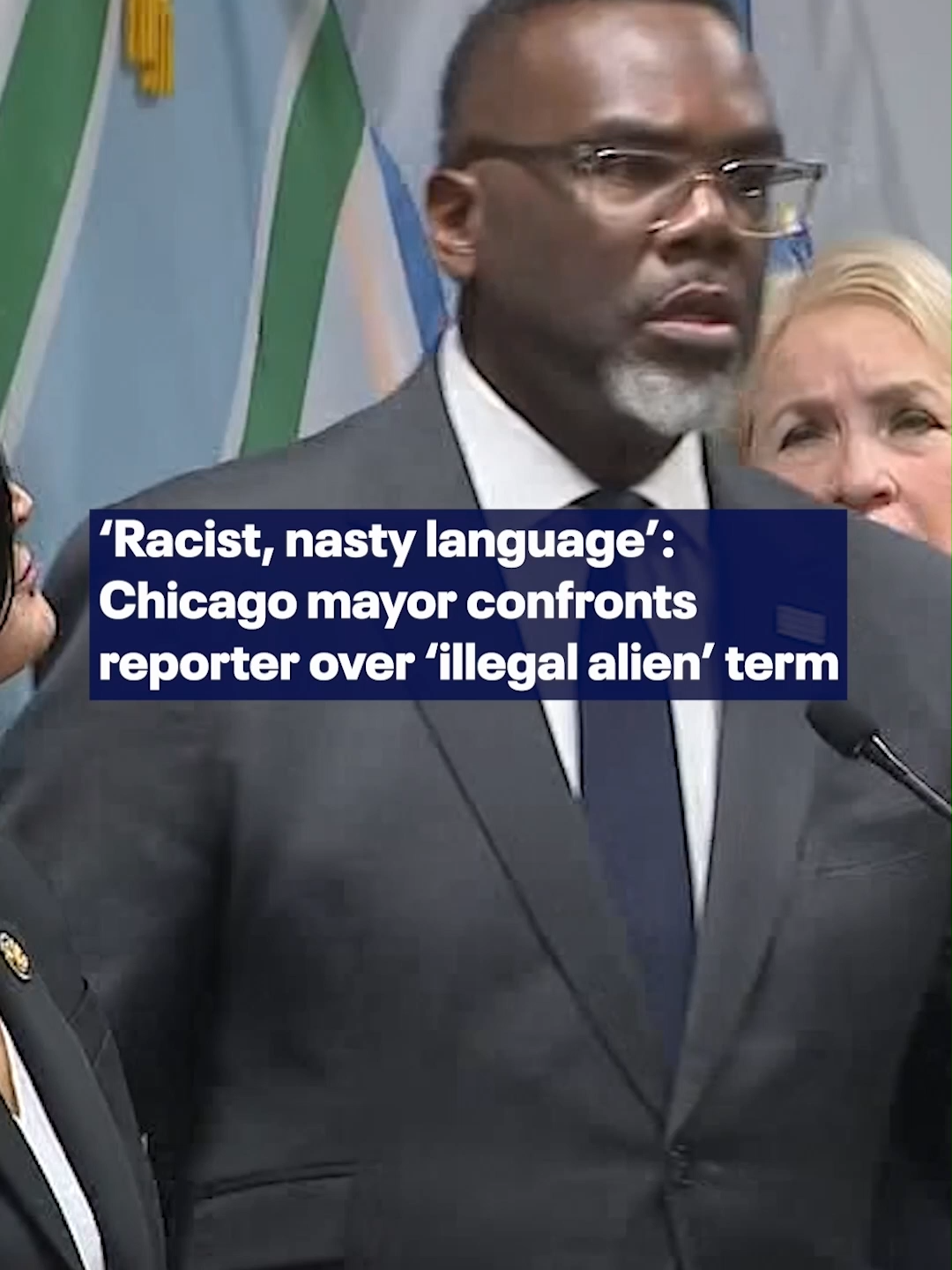 Chicago Mayor Brandon Johnson clashed with a reporter Friday over the term 