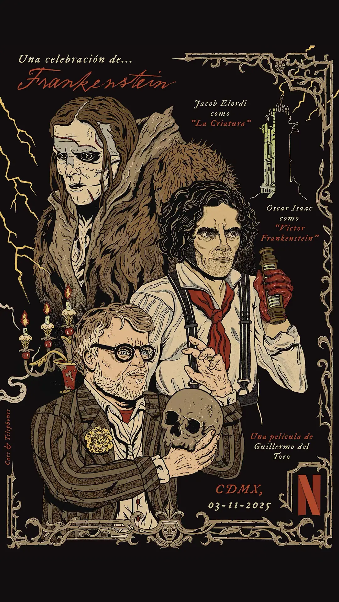 ¡Quedan tan solo unas horas para participar de la dinámica para asistir al evento! 📑 Bases y condiciones en el link de mi descripción ✍️🎨: Cars and Telephones #FrankensteinEnMX #Frankenstein #Peliculas #Netflix #ParaTii 