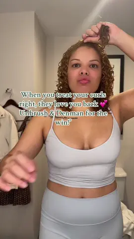 I’ve experimented with a few brushes that wouldn’t break or pull my hair while combing, and I’ve noticed that these two work really well for me. I use the Unbrush in the shower to detangle my hair. When styling, I combine both brushes and notice that my curls become very defined. I also finger coil my hair, which is an extra plus for avoiding frizz. She’s no longer saying “my curls are gone” 😭 ➡️ “my curls are POPPING!” 💥  not sponsored I truly just love these products and recommend them 💕  @Denman Brush @FHI HEAT  #curlyhairbrush #curlyhairtutorial #frizzyhairtips#frizz#curls