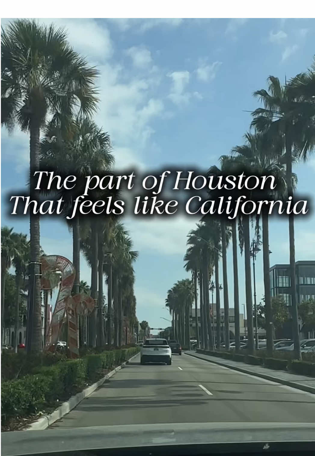 I will go out of my way to drive here with my sunroof open on a sunny day with vibey music. #houston #highlandvillage #houstontx #cali #riveroaks 