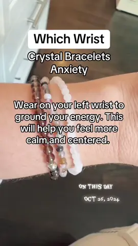 For grounding wear crystal bracelets on your left wrist. #crystalbracelets #anxietyrelief 