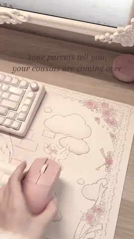 There’s no way I’m letting them play on my setup with their greasy fingers #whitesetup #coquette #dollette #cutecore #kawaii 