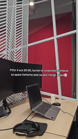 Daca lucrezi pana la ore din astea asa tarzii, apar fantomele sa te trimita acasa 👻 #corporate #work #goviral #timisoara #timisoara_romania🇷🇴 