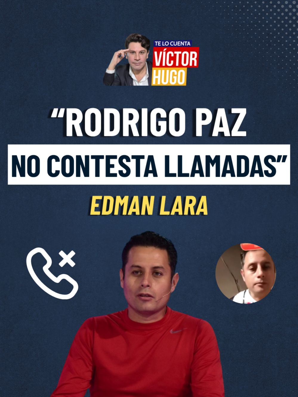 📞 LARA MENCIONA DIFICULTAD PARA COMUNICARSE CON RODRIGO PAZ El virtual vicepresidente, Edmand Lara, ha señalado públicamente que le resulta 