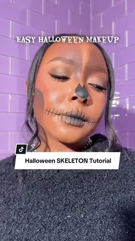 Replying to @whatevboo A simple #skeletonmakeup look for the gworls this #halloween using just 3 products (could also just use an eyeliner and eyeshadow). #easyhalloweenmakeup #halloweenmakeup #halloweenmakeuptutorial 