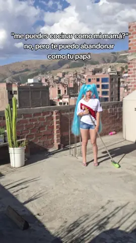 el calor en mi cerro esta horrible!! porfa, esto es solo humor! jsjsjsjjsj #humor #divertido #cosplaymiku #tercermundo  #altgirl 