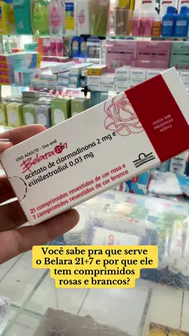 Você sabe pra que serve o Belara 21+7? 💊 Ele é um anticoncepcional oral combinado que contém acetato de clormadinona e etinilestradiol, ajudando a inibir a ovulação e regular o ciclo menstrual. Os 21 comprimidos rosas têm hormônio e os 7 brancos são apenas de pausa — pra manter o ritmo sem esquecer de tomar. ✨ Conteúdo educativo — não substitui orientação médica. #pílulasparaelas  #futurafarmacêutica #belara  #anticoncepcionaloral 