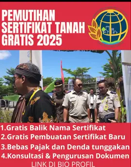 PENDAFTARAN SERTIFIKAT TANAH GRATIS WOW!! Kabar baik buat kamu yang belum punya sertifikat tanah! Mulai bulan ini 2025, program PTSL kembali dibuka untuk pendaftaran tanah gratis dari ATR/SERTIFIKAT Berita Terkini Prosesnya jelas, syaratnya ringan, dan hasilnya legalitas resmi tanah kamu. Catatan penting: pastikan tanah kamu balll ngak sedang dalam sengketa dan termasuk wilayah yang yang dapat jatah pro Gratis pembuatan #fypシ #fy #sertifikat  #fyppppppppppppppppppppp 
