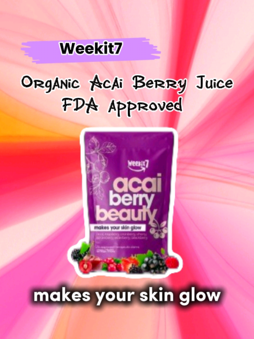 makes your skin glow and healthy body 😊💯✨ #weekit7 #acaiberrybeauty #acai #acaiberryjuicedrink #acaiberry 