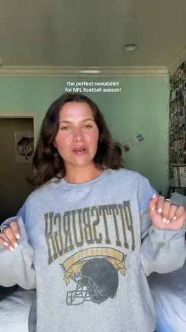 my favorite to wear on game days! so cute and comfortable #fyp #nflgameday #nflseason #footballsweatshirt #footballseasonisback 