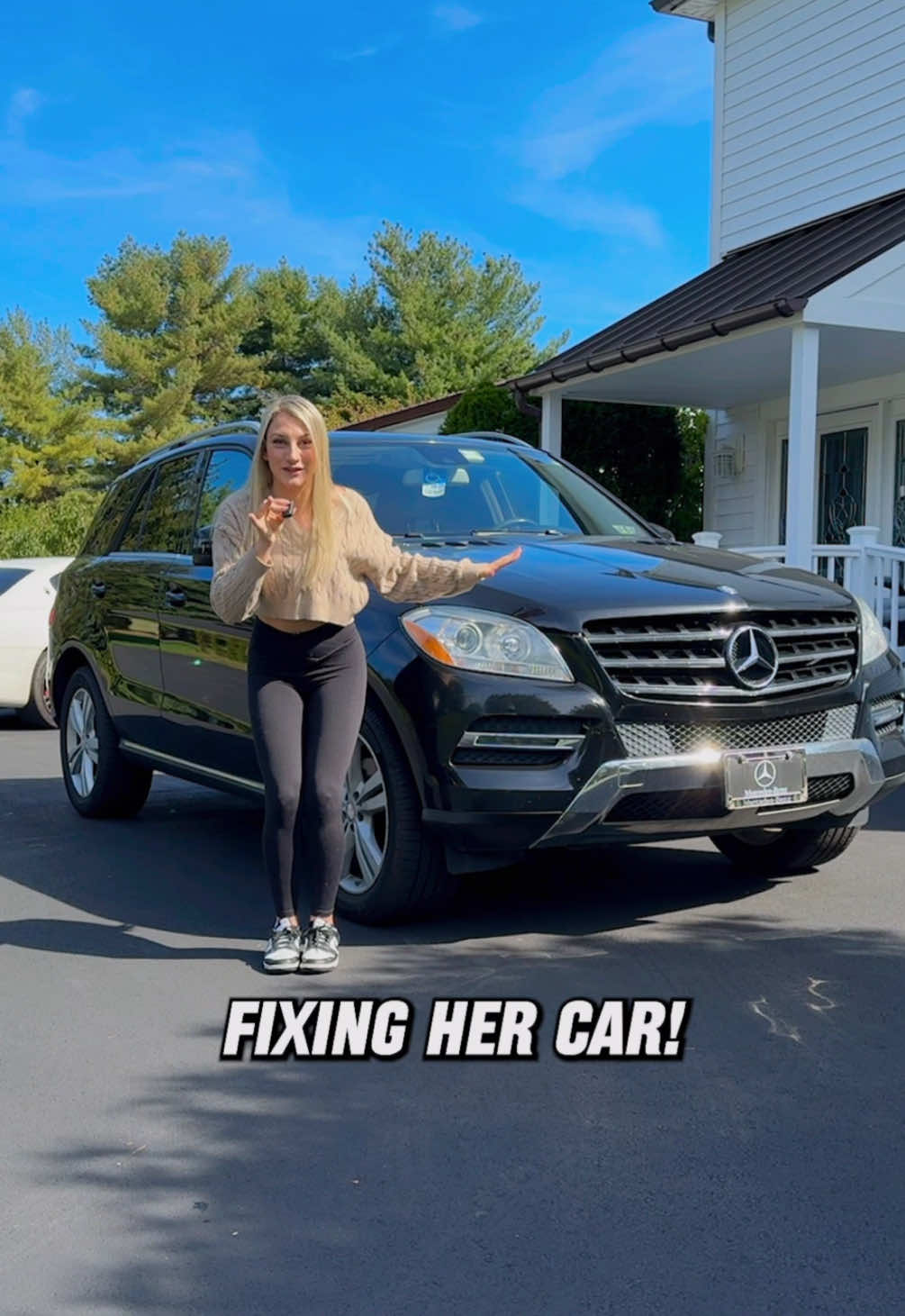 Fixing my Grandma’s car, one install at a time! Today we swapped out her old tires for some new ones @Kumho Tire USA 🛞 The Crugen HP71’s will give her a quiet and comfy ride :) #KumhoTire #KumhoPartner #cars #cartok #mercedes 