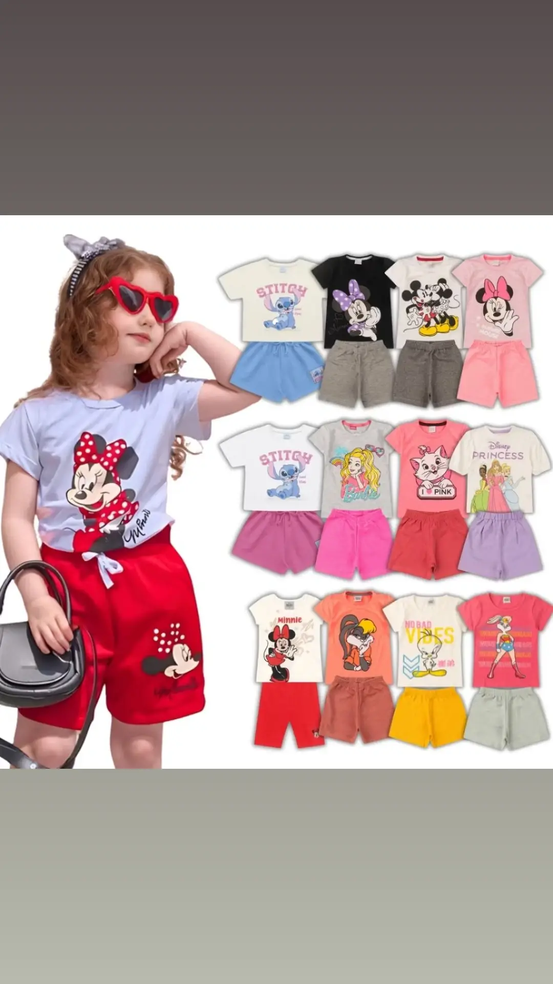 Dê uma olhada em Kit 10 Peças de Roupa Menina Infantil Personagens Verão Conjunto Feminino Calor Barbie Minnie Stitch por R$48,90 - R$97,90. Compre na Shopee agora!  https://s.shopee.com.br/8zwvJGhqib