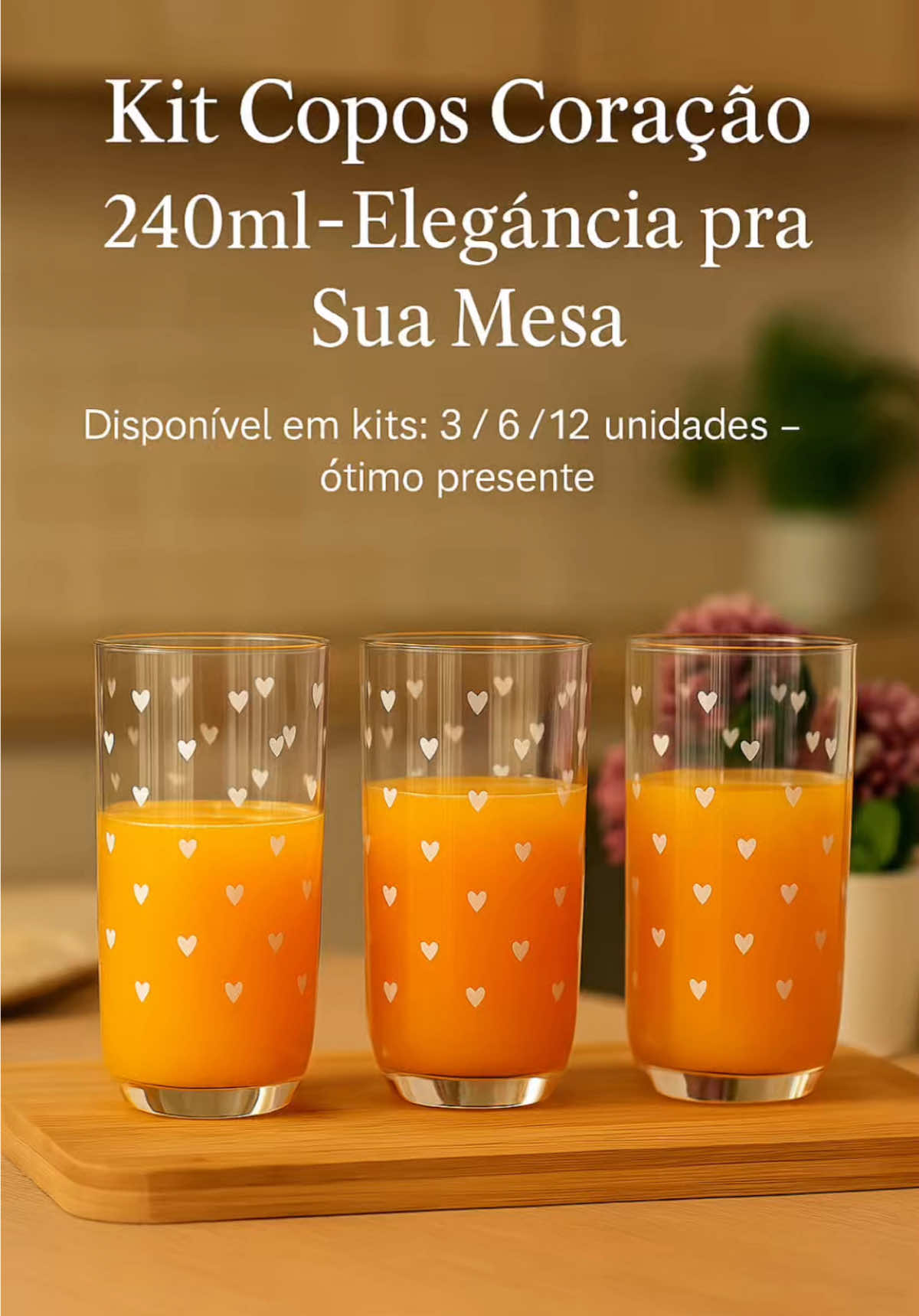 Esses copos com formato de coração são puro charme! Perfeitos pra usar no dia a dia ou presentear alguém especial. Disponível em kits com 3, 6 ou 12 unidades 🥂✨ #coposdevidro #kitcopos #coposcoração #decoramesa #creatorsearchinsights 