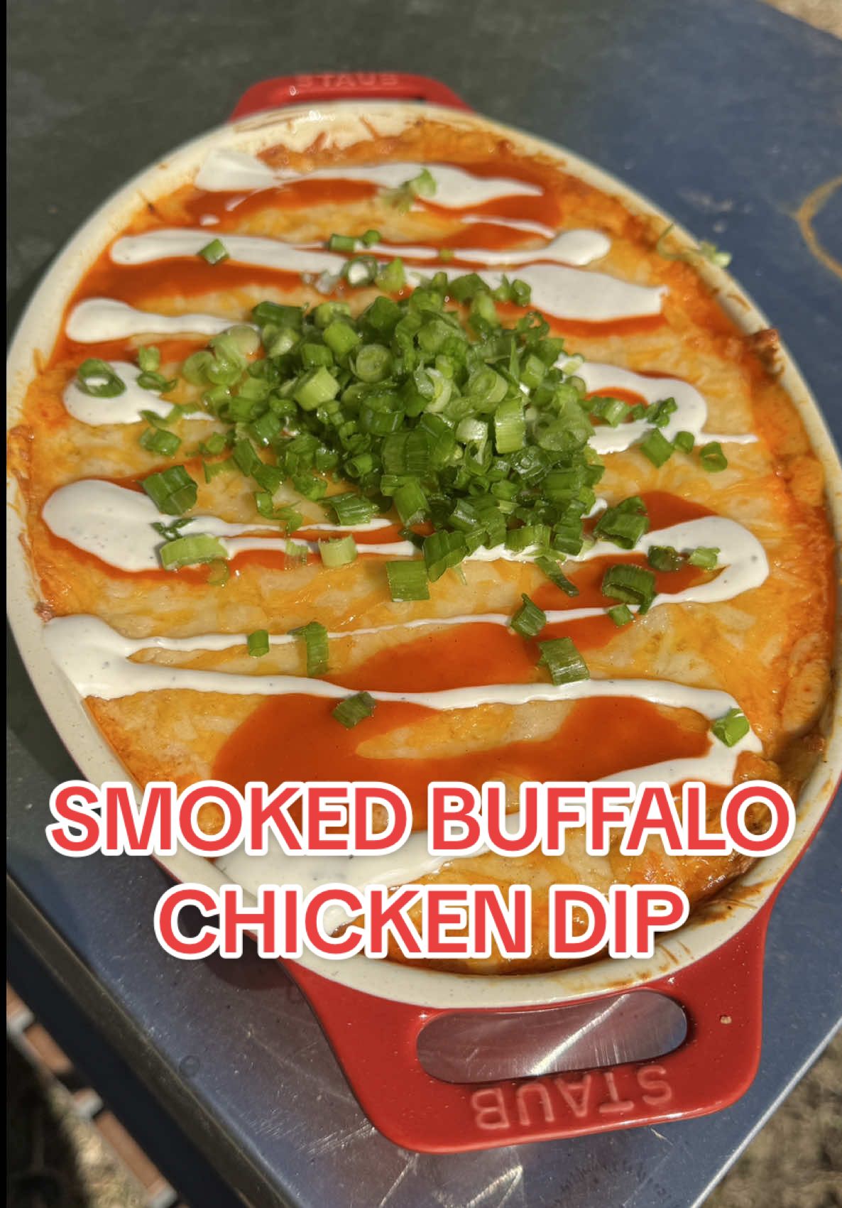 This smoked buffalo chicken dip is the ultimate crowd-pleaser🔥 I smoked the chicken using my own Southern Blend pellets from @Bearmountain BBQ , available exclusively at @Academy Sports + Outdoors , then shredded it and tossed it into a blend of creamy, cheesy dip that went back on the smoker for that perfect kiss of wood-fired flavor. Smoky, cheesy, and downright addictive!🪵👌🏻 #bearmountainpartner #pelletgrill #pelletsmoker #buffalochicken #appetizer 