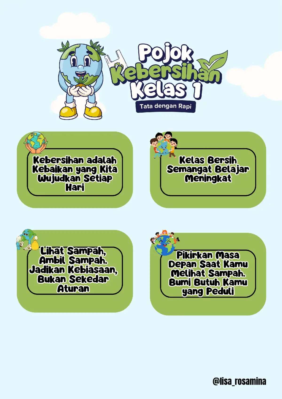 [[Poster Hiasan Kelas]] • Pojok Kebersihan Yuk anak-anak kita harus menjaga kebersihan lingkungan. • #fyp  #hiasankelas #pojokkebersihan #hidupsehat   @sorotan
