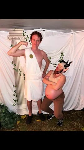 38.5 weeks pregnant, committed to the bit, and defending my title for Best Halloween Costume 🏆😎 #Hercules #disney #halloween #fyp #costume 