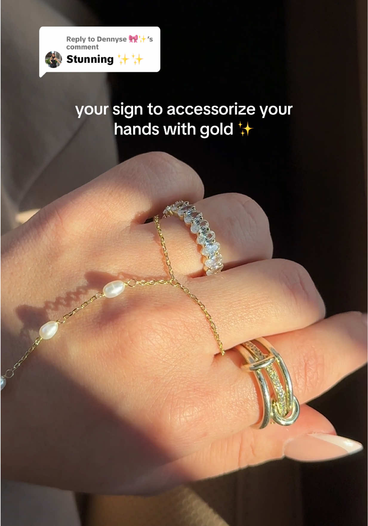 Replying to @Dennyse 🎀✨ these are some of my favorite pieces from @PAVOI that are perfect for stacking! #tiktokshopcreatorpicks #tiktokshopblackfriday #goldjewelry #ringstack #goldrings 