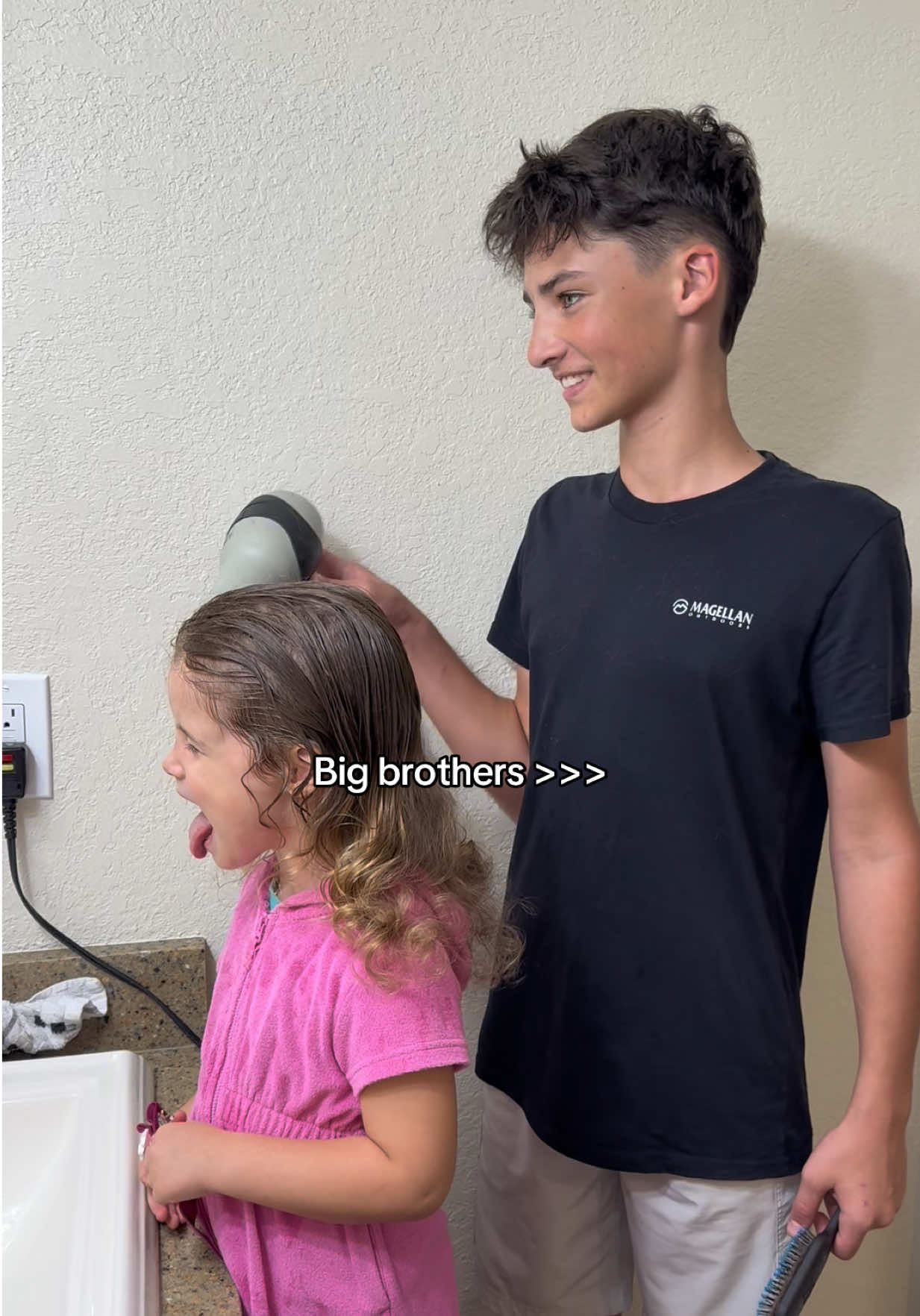 Not bad for his first time 😅 #bigbrother #littlesister #Siblings #fyp #family 