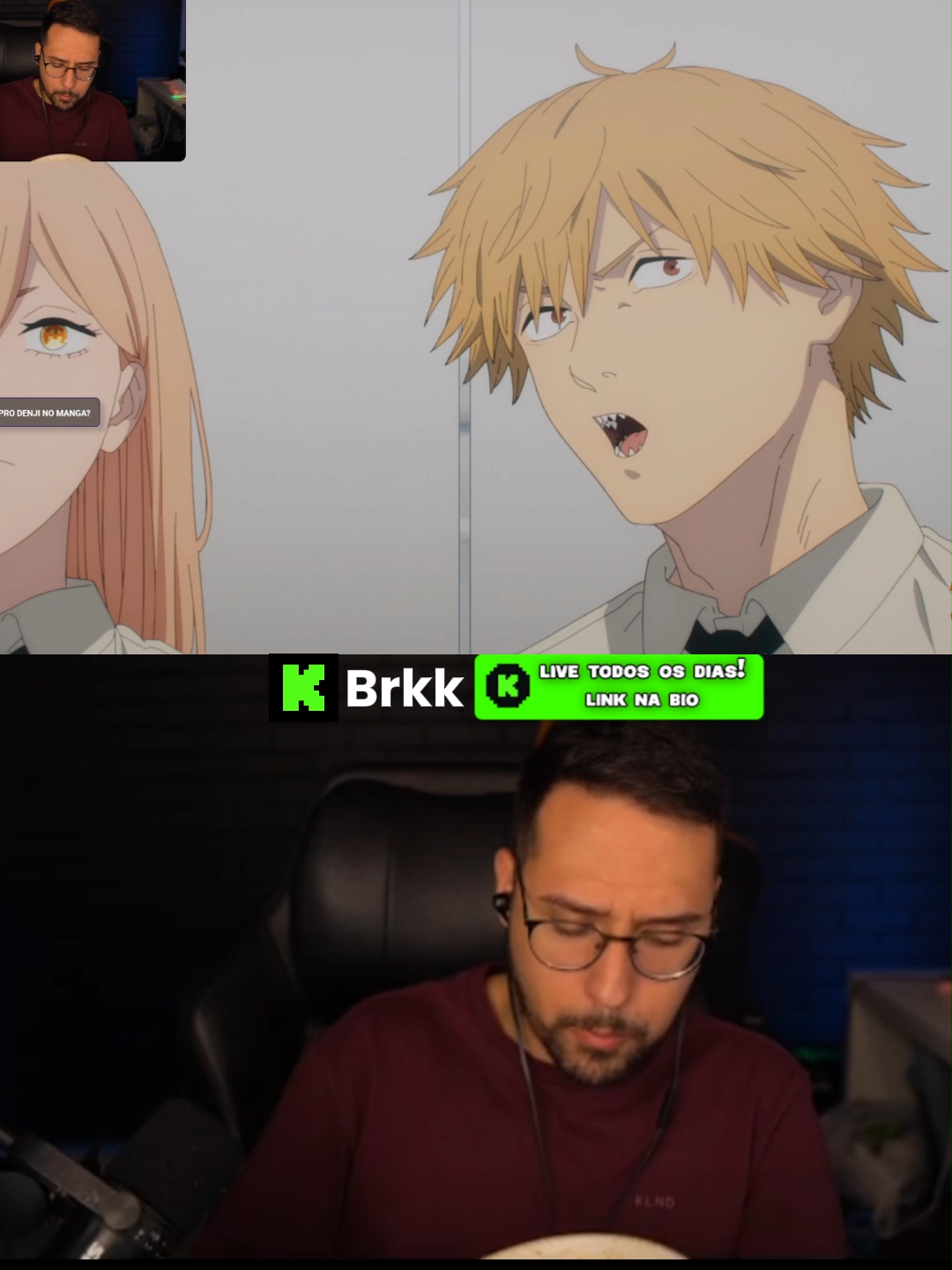 brkk assistindo chainsaw man#brkk #brkklive #react #anime #chainsawman