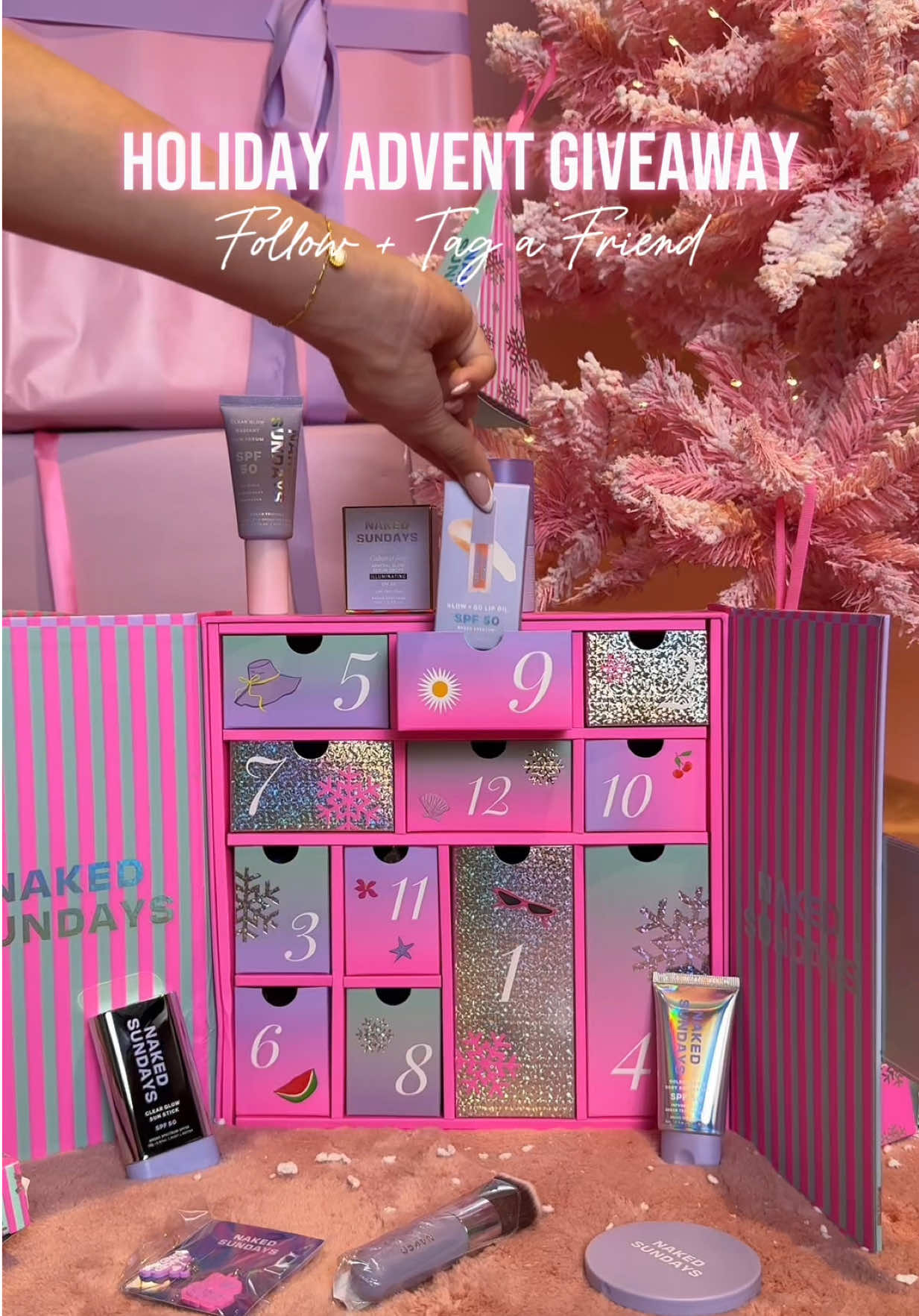 ✨ GIVEAWAY ALERT! ✨ Countdown to your GLOW with our hottest giveaway yet! ☀️💖 One lucky winner will receive our LIMITED EDITION 12 Days of Glow Advent Calendar, packed with 12 glowy surprises including SPF favourites, beauty must-haves & exclusive accessories! 🌴💫 💖 Inside you’ll find (spoiler alert!): • Clear Glow Sun Stick ✨ • CabanaGlow SPF50 Mineral Glow Serum Drops (Bronze + Illuminating) 💧 • Hydrating Glow Mist Top-Up Spray ☀️ • Salted Caramel Lip Oil 💋 • Golden Glow Body Sunscreen ✨ • & MORE glowing goodies! 💜 How to enter: • Must be following @naked_sundays on TikTok 💕 • Tag your bestie who’s obsessed with glow 👯‍♀️ 🎁 ONLY 100 Calendars exist… and one could be YOURS! Good luck, babes! 🩷 #12DaysOfGlow #NakedSundays #GlowGiveaway #GlowySkinGoals #AdventCalendar * ALWAYS READ THE LABEL AND FOLLOW THE DIRECTIONS FOR USE. Wear protective clothing, hat and eyewear when exposed to the sun. Avoid prolonged sun exposure. Reapply frequently.