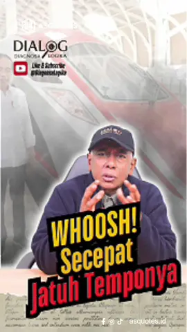 Whooshh: Simbol ambisi tanpa kebijaksanaan. Prestise diutamakan, rakyat terlupakan. Utang membayangi, manfaat tak sepadan. Source : @diagnosa.logika #KeretaCepat #ProyekMercusuar #UtangNegara #PrioritasPembangunan