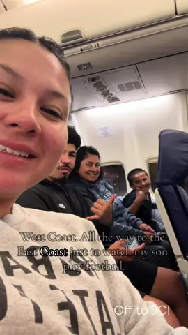 We flew across the nation to watch my son play against another Deaf school. Shout out to @Southwest Airlines for having a flight attendant that knows ASL. Tammy made our day  by being able to communicate with my Deaf son. Stay tuned for more DC content ! #westcoast to #eastcoast #traveltiktok #footballtiktok 
