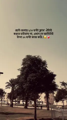 ছোট বেলায় ২/৩ ঘন্টা ক্লাস' ঐটাই করতে চাইতাম না, এখন সে আমিটাই টানা ১২ ঘন্টা কাজ করি.!😅❤️‍🩹#foryou #unfrezzmyaccount #qatar🇶🇦 #tiktokbangladesh🇧🇩 #fypシ゚ 