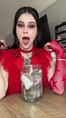 10/10 MYSTERY JEWELRY JAR TODAY!!!! ❤️😍 I tried tagging her but tik tok couldn’t find her with at @ that was written down ! #31daysofhalloween #mysteryjewlerygirl #trending #halloweencostume #mysteryjewelryjar 