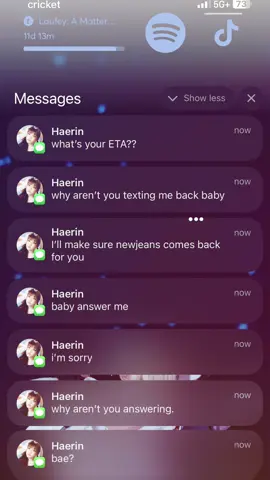 stop the fact u can tell this is old cause I went to the laufey concert more then a week ago 🥹 thank u my goat @jenny for texting ts 😳 #newjeans #haerin #kanghaerin #kpop #fyp 