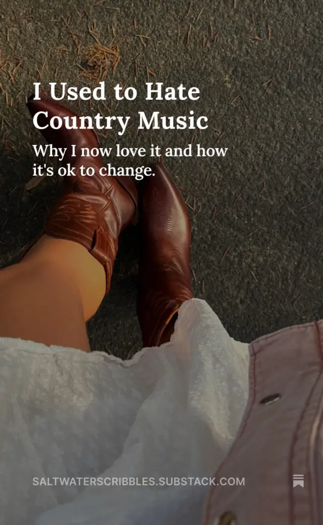 Wanted to share this substack post I wrote about the complexity of trying to look cool in your adolescence and also staying true to who you ultimately are. Would love to hear your thoughts ❤️ xoxo #writing #reflection #country #countrymusic #texas 