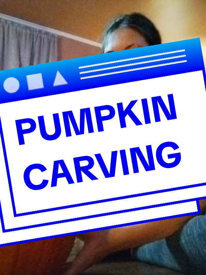 SILLY PUMPKIN CARVING For those who don't know, this is the symbol for the villain in a French animation named xana from code lyoko. figured this would be fun to try #codelyoko #pumpkincarving #xana #jeremey #garagekids 