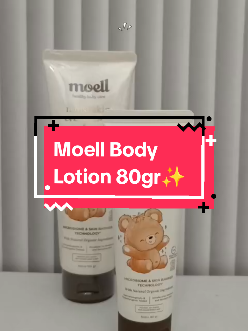 New look, Same softness💗 Moell Body Lotion 80gr - Launching sekarang!! #moell #moellskincarebaby #moelbodylotion #newpakaging #hokkybabyshop 