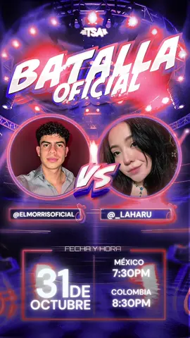 Razita batalla con mi amiga @Haru❤️‍🩹.  El próximo Viernes 31 de Octubre. 7:30 PM CDMX. Gracias por todo el apoyo que me han brindado, todo se les multiplique, ahí nos vemos.. #batallaoficial @tsagencylatam 