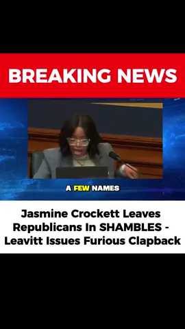 Jasmine Crockett Leaves Republicans In SHAMBLES - Leavitt Issues Furious Clapback #jasmimecrockett #news #viral #trending #fyp 
