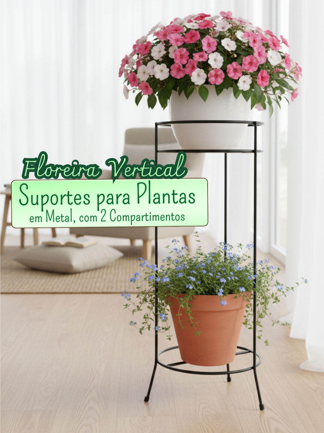 Chega de bagunça! Sua mini selva merece organização. 🌿 Se você ama plantas, mas não gosta de bagunça no chão, nosso Suporte Vertical de Metal é o seu novo melhor amigo. Com design moderno para ✌️ dois vasos, ele é feito em metal ultra resistente e otimiza o espaço vertical. Seu canto verde fica organizado, seguro e com muito mais estilo! ✨ Resistência, Design e Organização em uma só peça! Clique no LINK DA BIO agora e garanta o seu antes que o estoque acabe! 🏃‍♀️ #CBmacramedesign #SuporteDeMetal #DecoracaoSofisticada #PlantasEmCasa #DecoracaoComPlantas