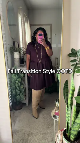 My #OOTD was this mini twofer dress from the Terra & Sky line at @Walmart 😍 Wearing the size 0X and comes in 3 other colors! Boots are @Dolce Vita Footwear and actually fit an extra wide calf 👏🏽 This could make a great Thanksgiving Day outfit too! 😉  Outfit linked in my @LTK #walmartfashion #ltkplussize #ltkunder50 #falltransitionoutfit  