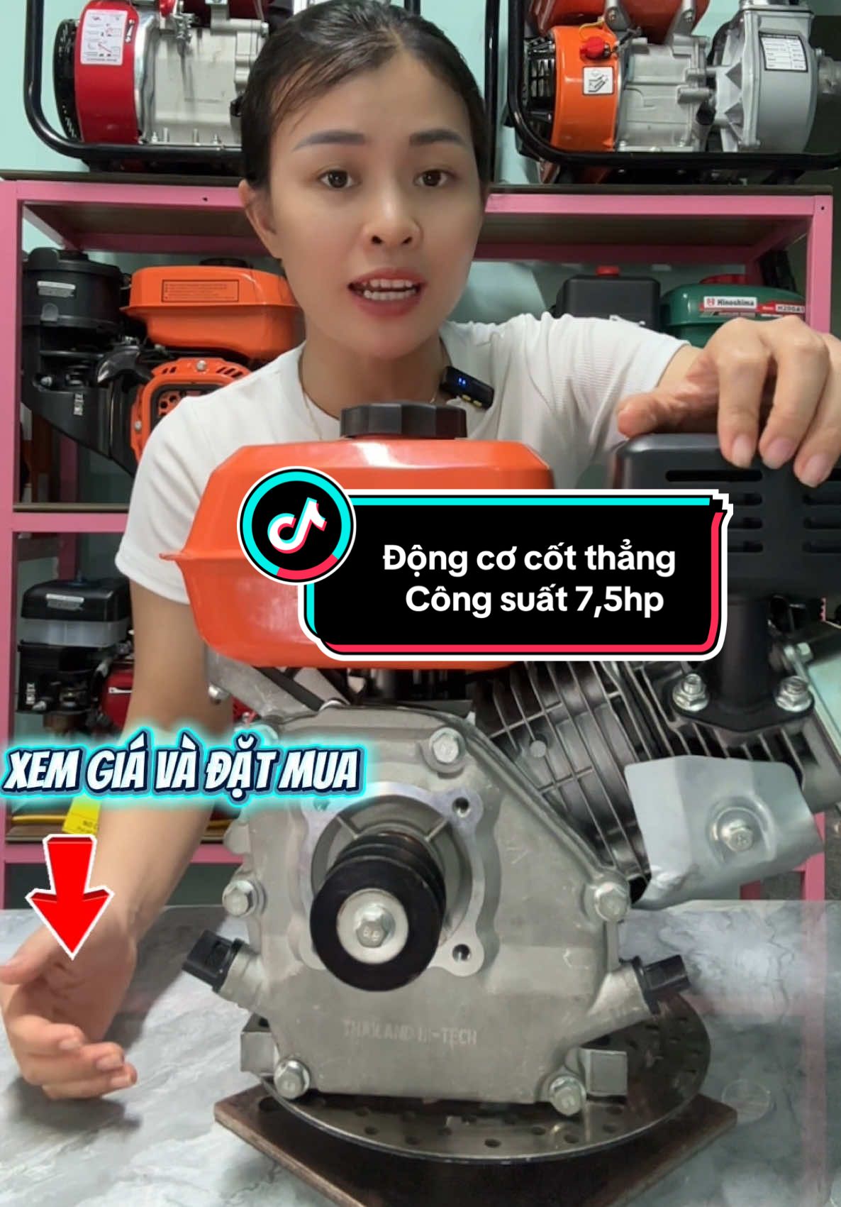 Trả lời @cần Nguyễn đầu động cơ cốt thẳng, công suất 7,5 #trinhgiadung #maydongco #dongco 