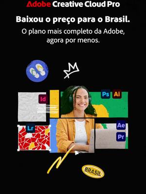 O plano mais completo da Creative Cloud agora está por R$ 129,00/mês para o Brasil. Compre agora