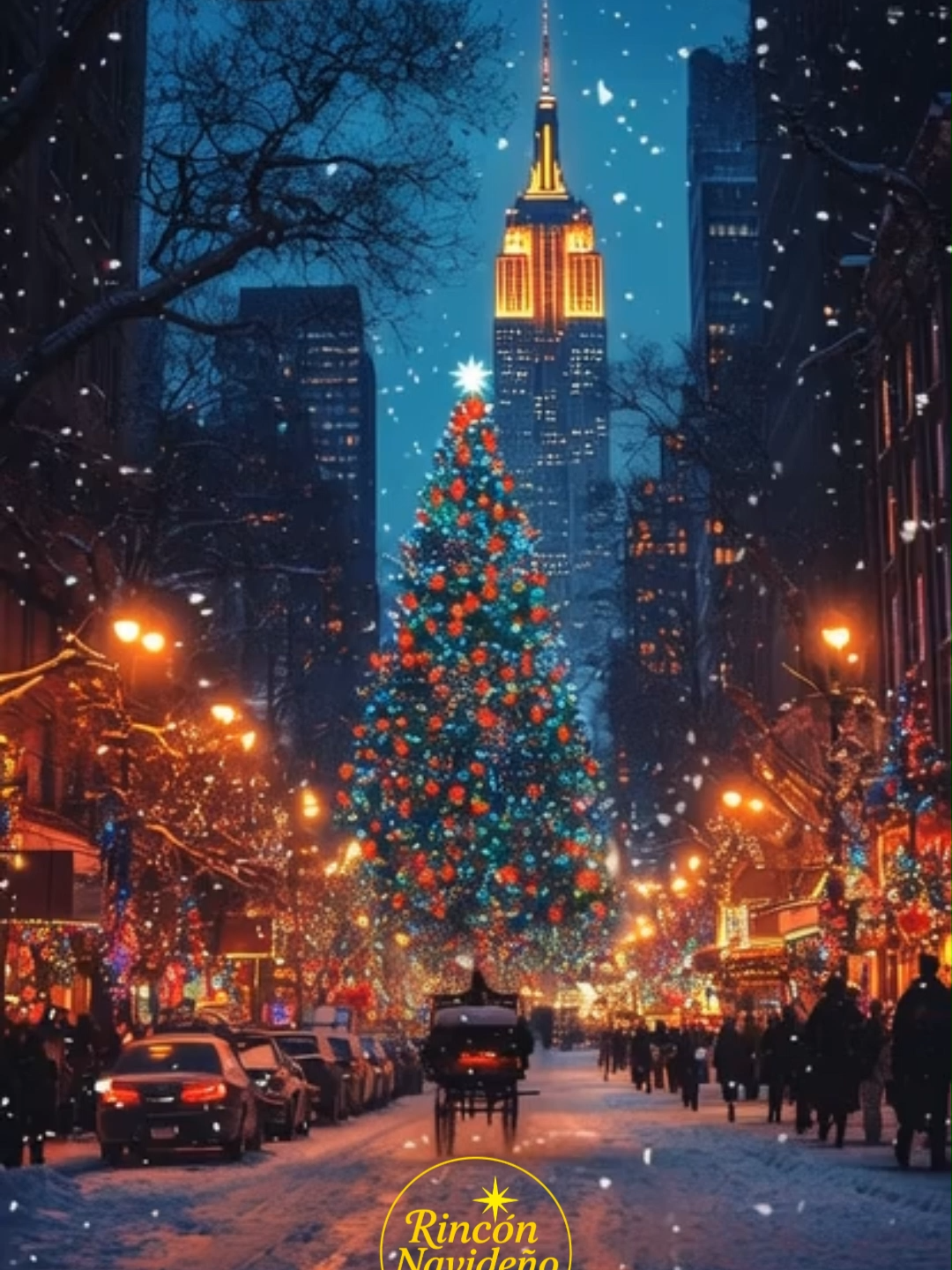 La magia de la Navidad en la ciudad. 🌃✨ No hay nada como el brillo de las luces en la nieve y la promesa de un paseo en coche de caballos. Comenta un 🤩 si amas las luces navideñas.#navidad #christmastiktok #navidadentiktok #christimas #Navidad2025 #fyp