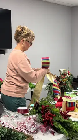 Lorie made this beautiful bow tonight during her class — we’re obsessed! 😍 Shop all your Christmas ribbon and supplies at tmigifts.com 🎁 #fyp #ChristmasDecor #HolidayCrafts #ChristmasInspiration #ChristmasDesign